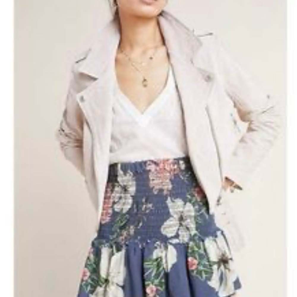 DOLAN Floral Print Navy Skirt